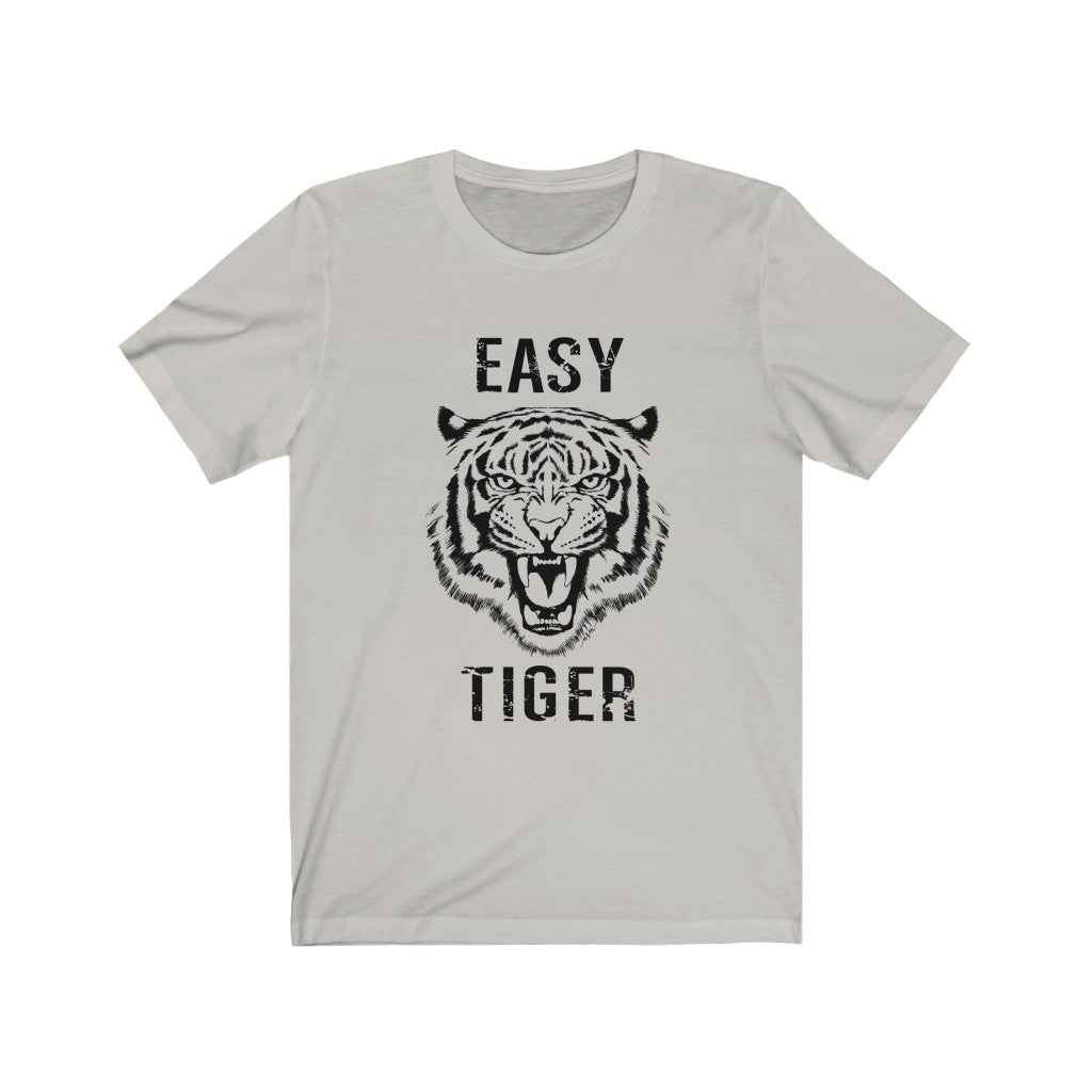 Easy Tiger Vintage Unisex T-Shirt. Slim Fit Heather Grey Tee. Shirt for Men  Women.