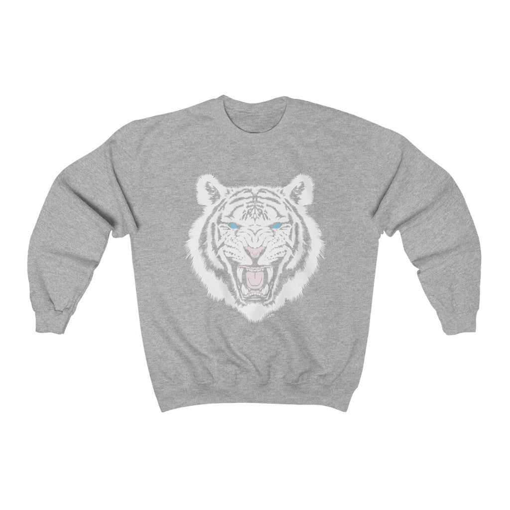 White Tiger Trendy Unisex Sweatshirt