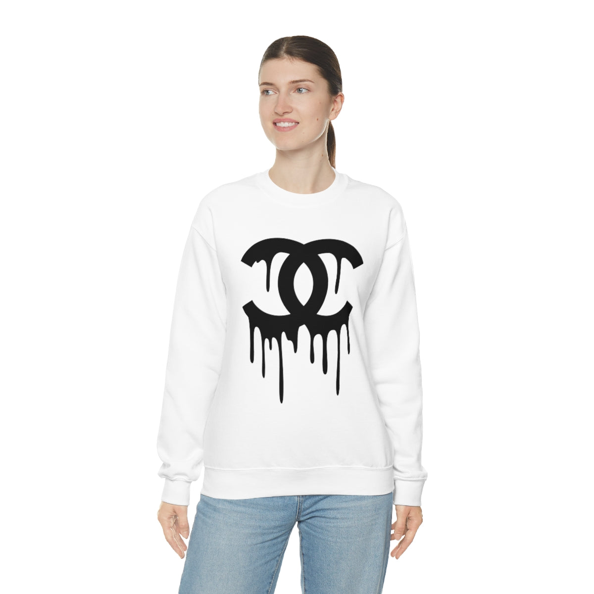 Solid Double C Drip Unisex Sweatshirt Always Stylish Mama